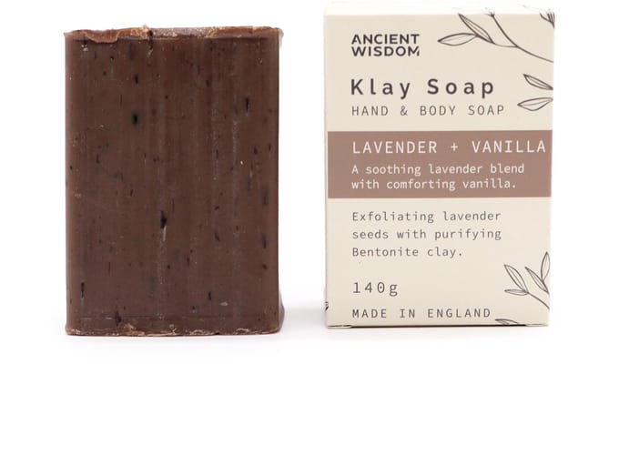 Ancient wisdom - klei zeep - lavendel - vanille - 140g