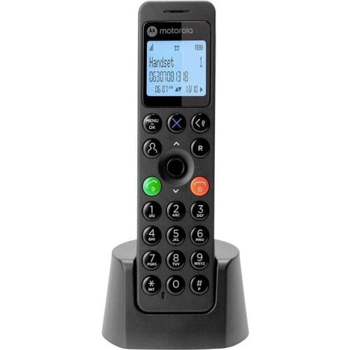 Motorola DOT201, DECT-telefoon, Draadloze handset, Luidspreker, 100 entries, Nummerherkenning, Zwart