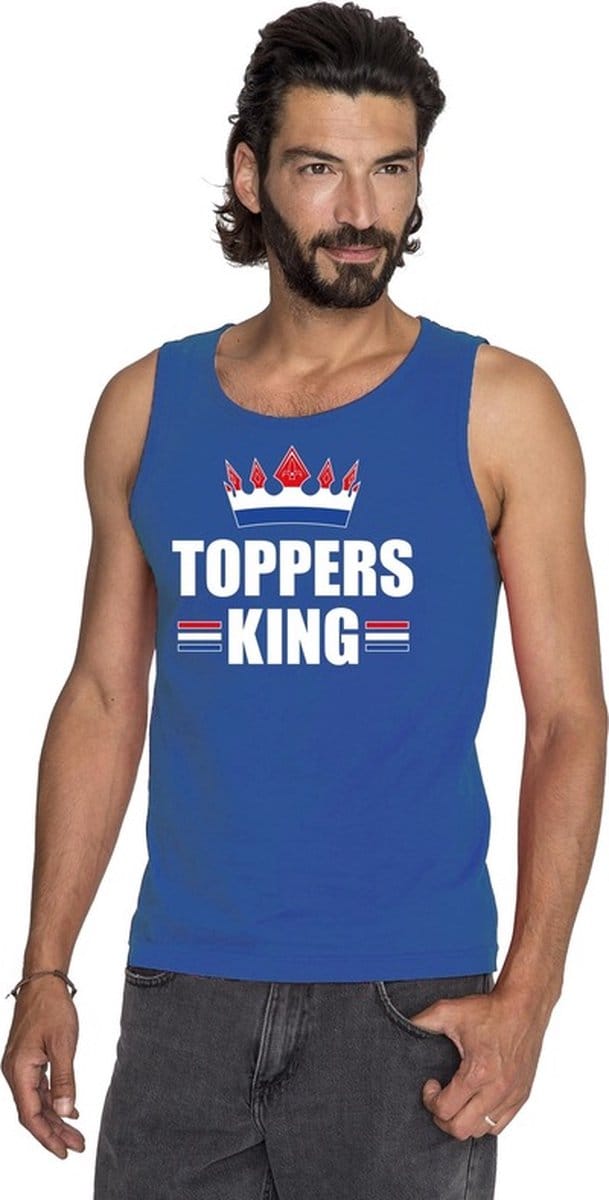 Blauw Toppers King singlet/ mouwloos shirt heren M