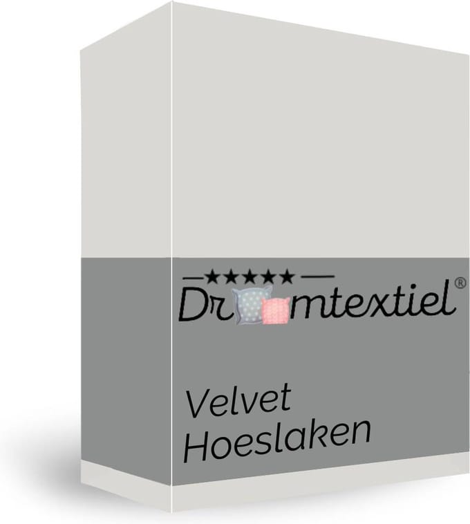 Droomtextiel Velours Hoeslaken Creme - 140x200 cm