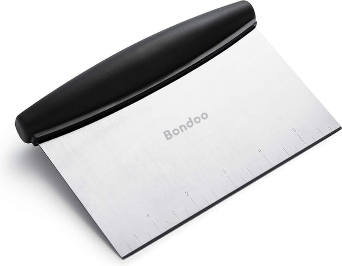 Bondoo - Deegschraper - Ergonomisch Deegsteker RVS - Pizza mes - Groentesnijder - Zilver