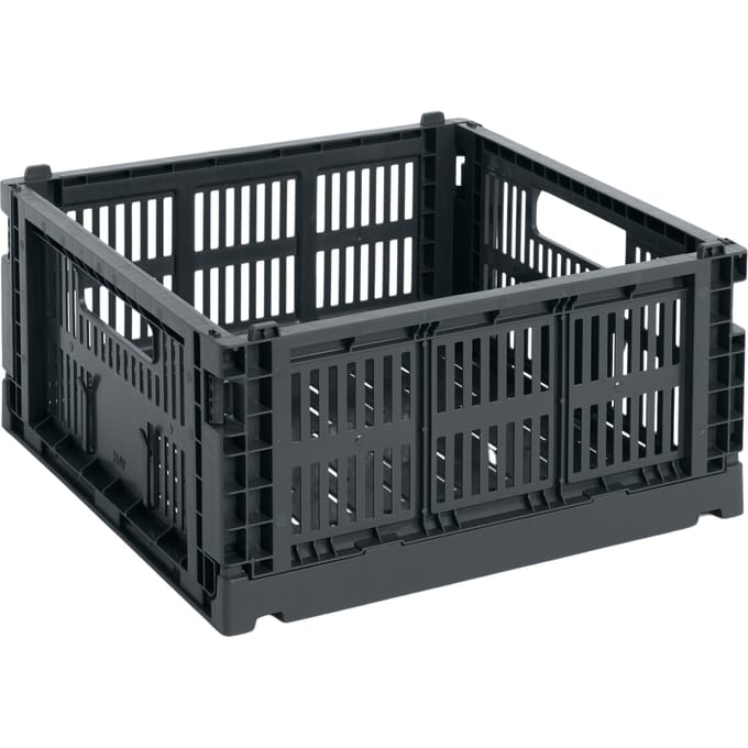 HAY Kleur Krat Mand Medium Vierkant - HAYCrateCharcoal