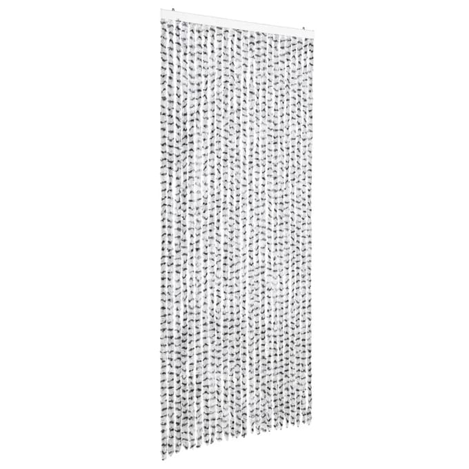 vidaXL - Vliegengordijn - 100x220 - cm - chenille - licht- - en - donkergrijs