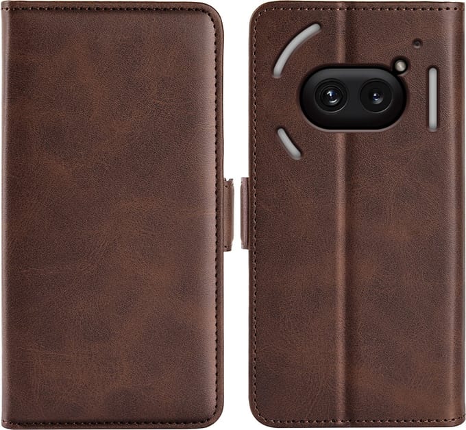 MobyDefend Hoesje - Geschikt voor Nothing Phone (2a) / Nothing Phone (2a) Plus - Luxe Wallet Book Case (Sluiting Zijkant) - Bruin