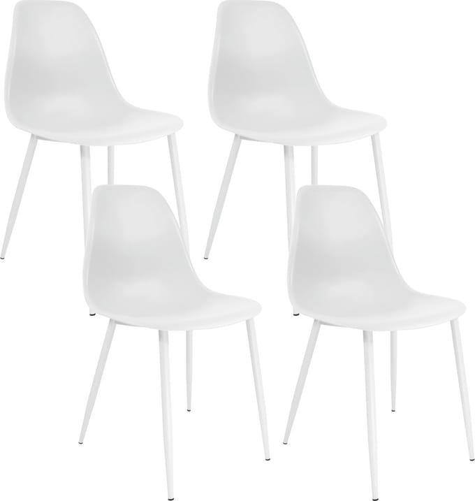 Set van 4 Kick eetkamerstoel Yara - wit