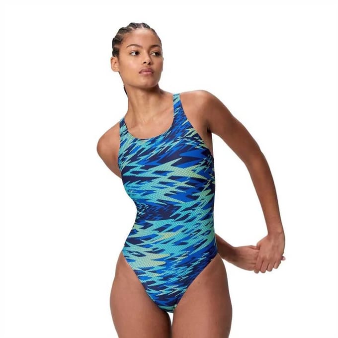 Speedo Hyperboom Print Medalist Zwemkleding Blauw UK 32 Vrouw
