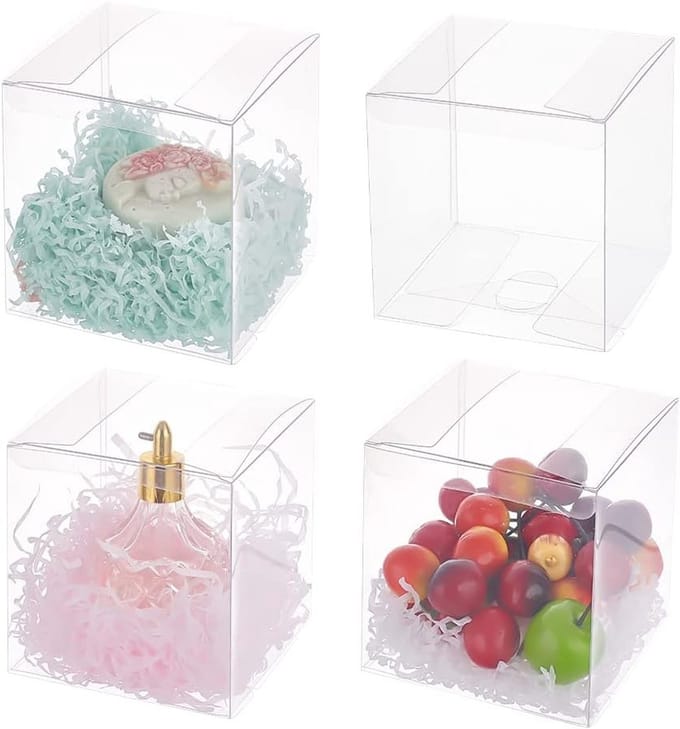 Set van 20 heldere vierkante geschenkdozen 11 x 11 x 11 cm voor bruiloften, snoep, chocolade en Valentijnsdag