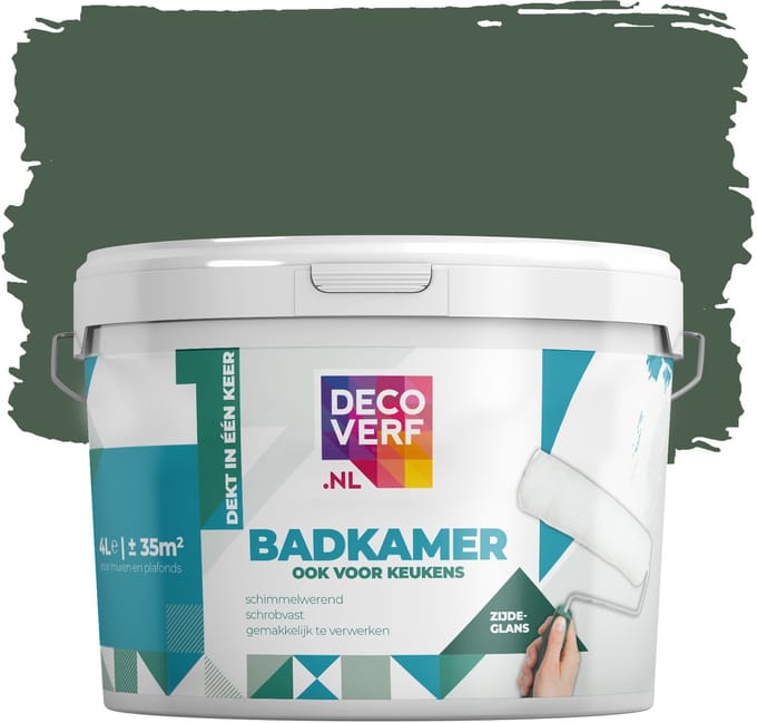Decoverf badkamer verf bosgroen, 4L