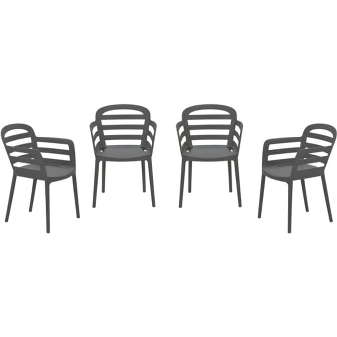 Garden Impressions Formello tuinstoelen set van 4 antraciet