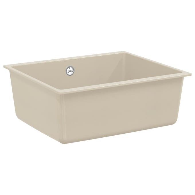 vidaXL - Wasbak - 80% - Kwarts - en - 20% - Hars - 530 - x - 460 - mm - Beige