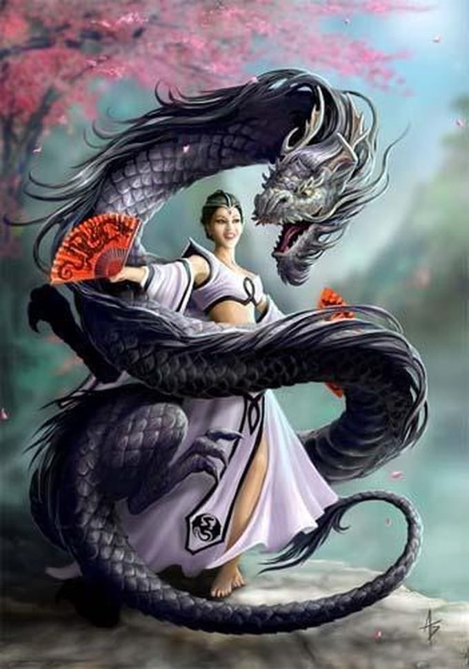 Anne Stokes Wenskaart Dragon Dancer