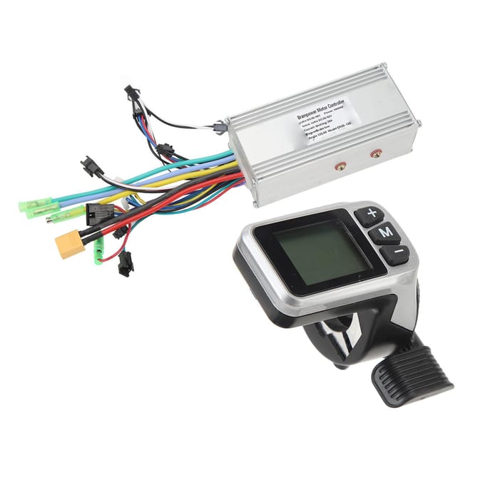 Elektrische Fiets Sinusgolf Borstelloze Controller Kit 36V 48V 1000W 38A 3 Modi Controller 124DX Duim gray