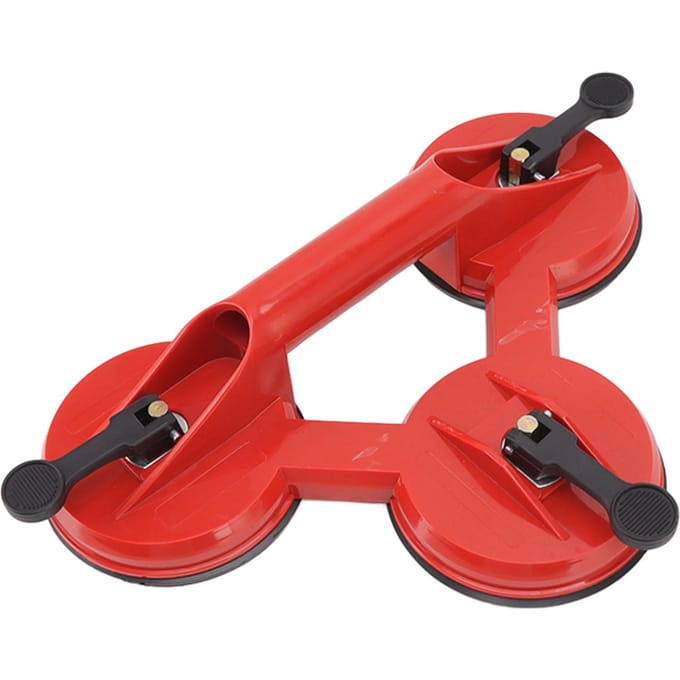 Heavy Duty 3 Klauwen Zuignap Plaat voor Glas Keramische Tegel Vloer Raam Hef Trekker red