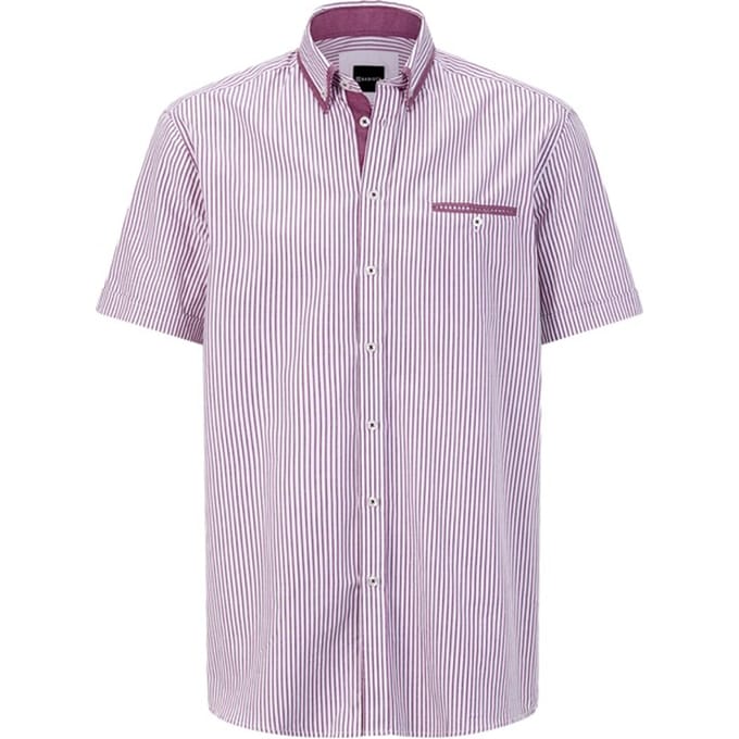 Babista herren Overhemd Met Korte Mouwen - 51/52 - rood - Plus Size