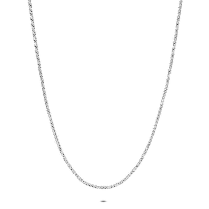 Twice As Nice Halsketting in zilver, slangketting 42cm