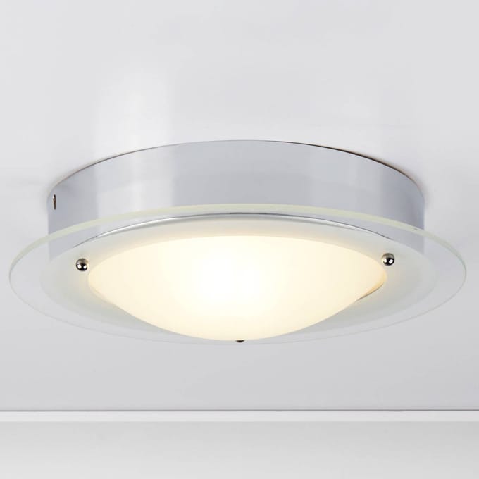 Searchlight JUNA - badkamerplafondlamp met glazen rand