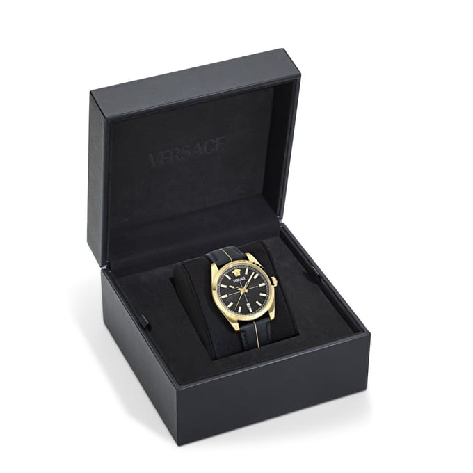 Versace Millenium G. VE0G00125 Horloge - Leer - Zwart - Ø 40 mm