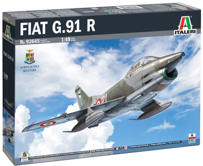 Italeri Modelbouwpakket Auto - 92645 Fiat G.91 R - Straaljager Plastic - 1:48 - Modelbouw
