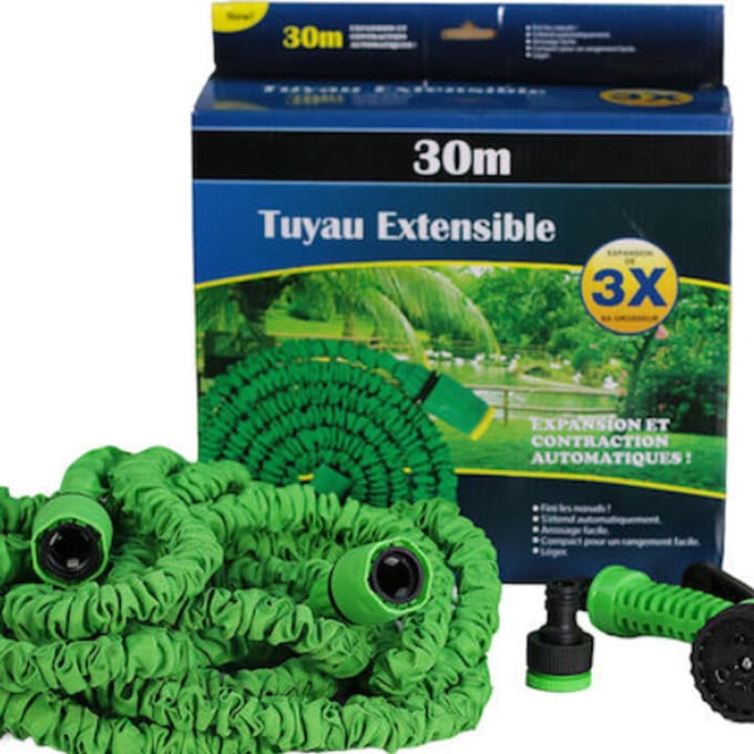 Elastische uitschuifbare magische slang 30m Green