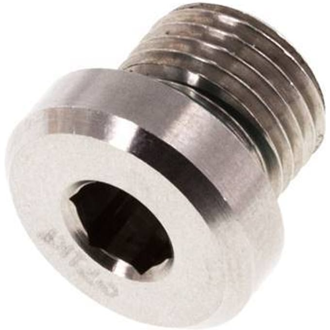 Plug M10 X 1 RVS FKM met binnenzeskant 400 bar (5620.0psi)