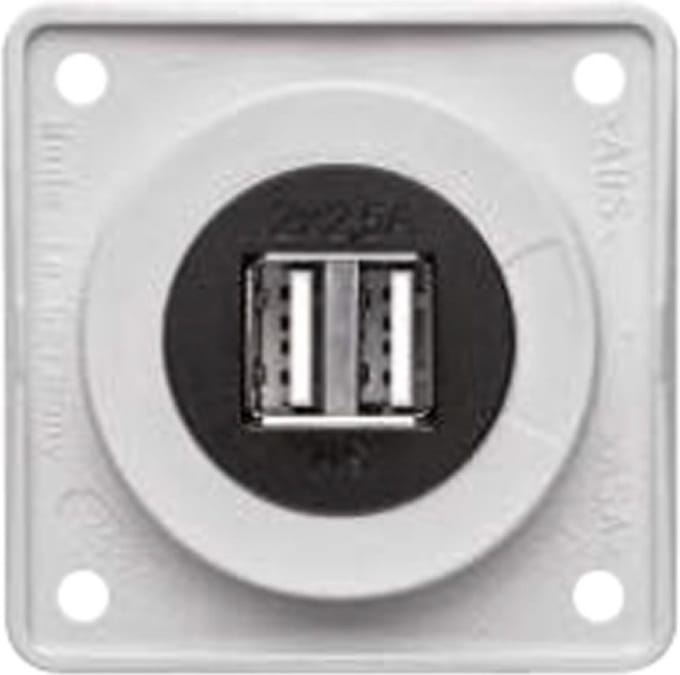 Berker USB kontaktdoos dubbel mat Wit