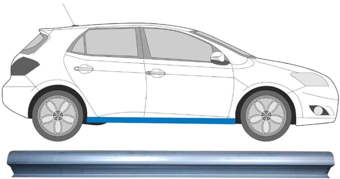 Reparatie dorpel voor Toyota Auris 2007-2012 / Links = Rechts (symmetrisch)