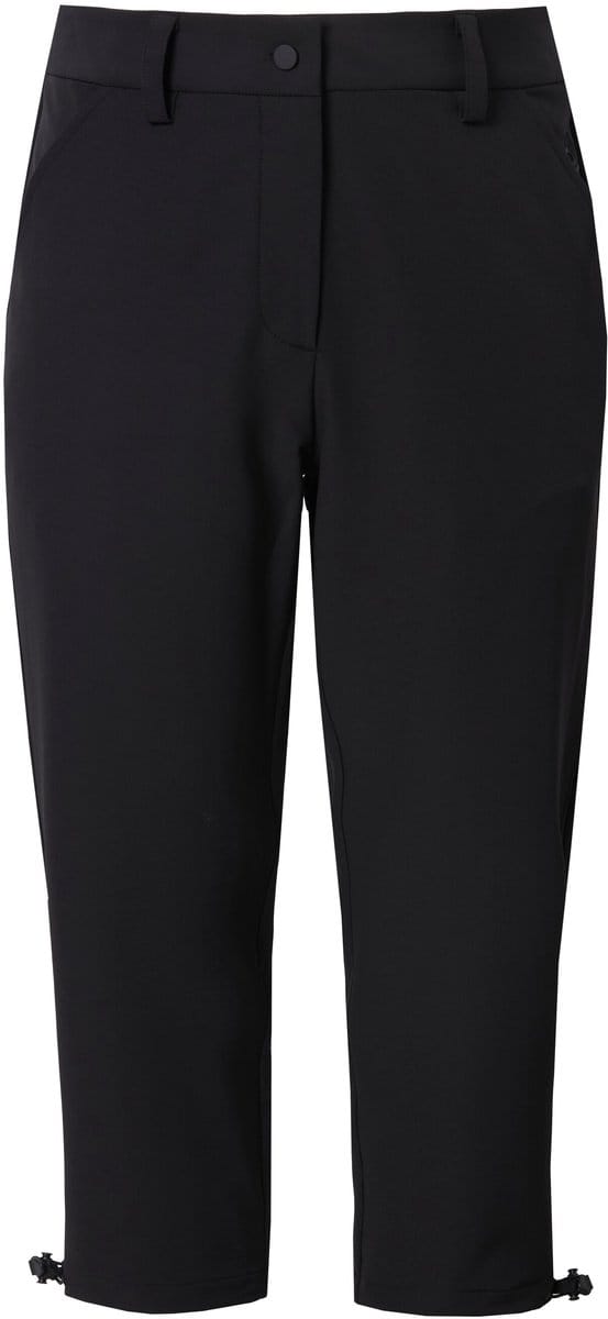 Ulla Popken - Dames - 3/4-softshellbroek superdun verstelbare zoom - Zwart - Maat 42