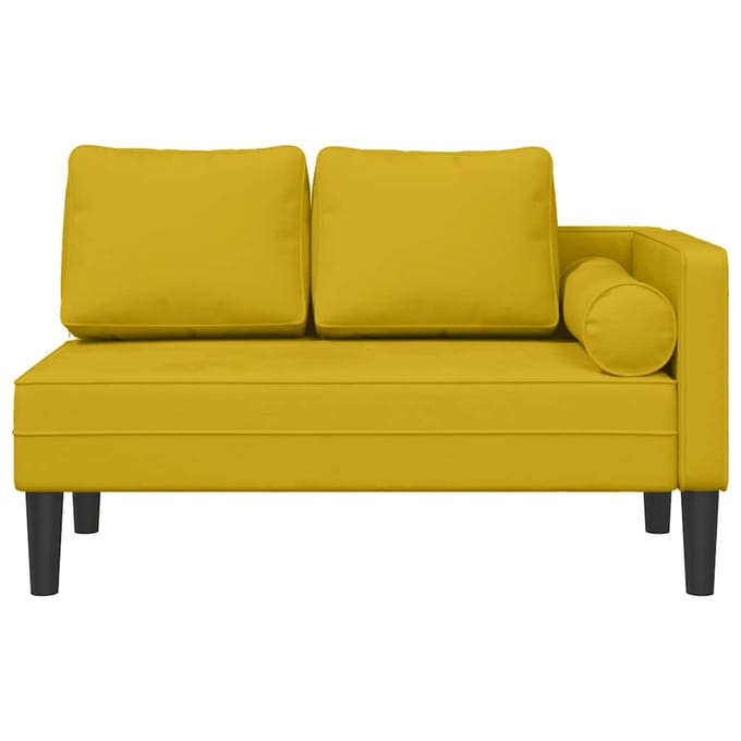 vidaXL - Chaise - longue - met - kussens - fluweel - geel