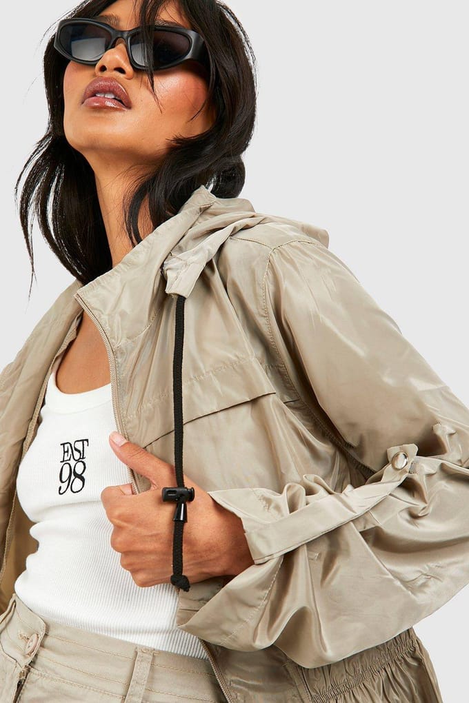 boohoo Dames Hooded Mac | Steen | Maat: 44