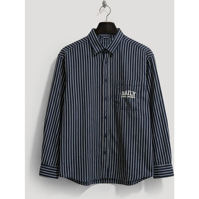 Gestreepte Lange Mouwen Shirt met Borduring