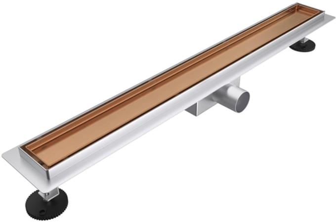 FugaFlow Eccelente Anta douchegoot - 90cm - tegelrooster - vloerflens - Geborsteld koper PVD (Koper)
