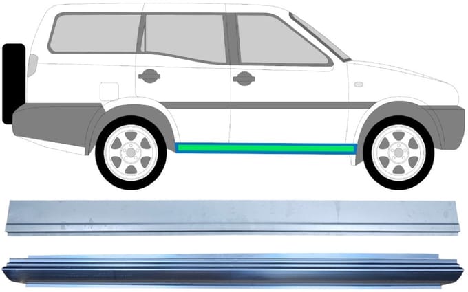 Reparatie dorpel voor Nissan Terrano II 1993-2005 / Links = Rechts / Set