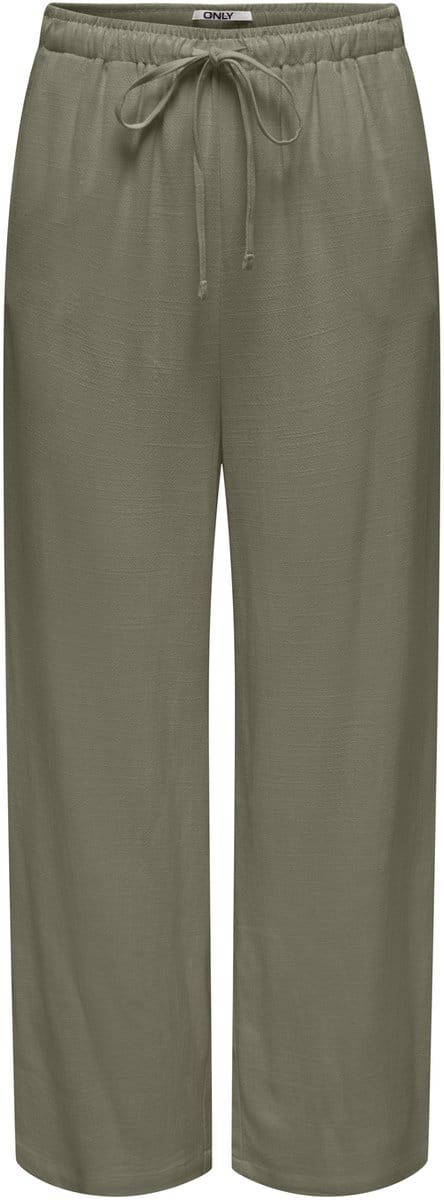 ONLY - ONLSIESTA MW PULL-UP LINEN BL PNT NOOS Dames Broeken - Deep Lichen Green - Maat - W28 X L34