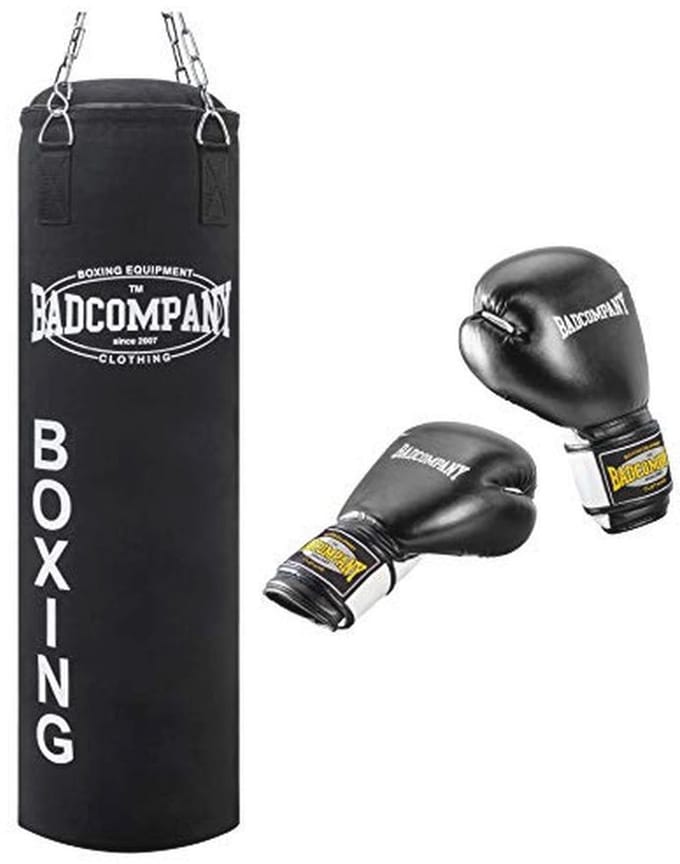 Bokszak Set - Vechtsport Uitrusting - Thuis Trainen - Inclusief Handschoenen - 80 x 30 cm - Zwart