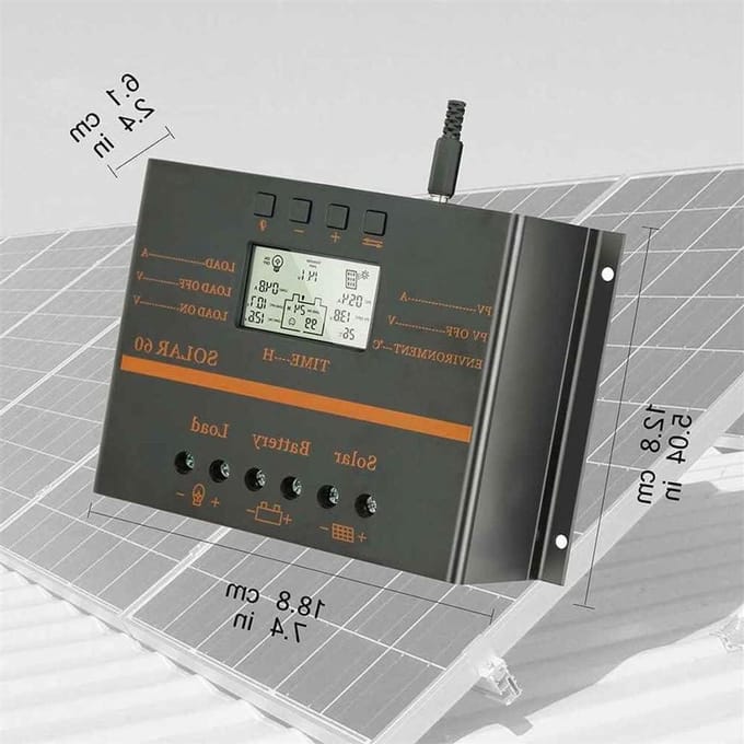 Zonne Laadregelaar - MPPT Controller - Energie Beheer - Automatische Spanning Detectie - 60A - Zwart