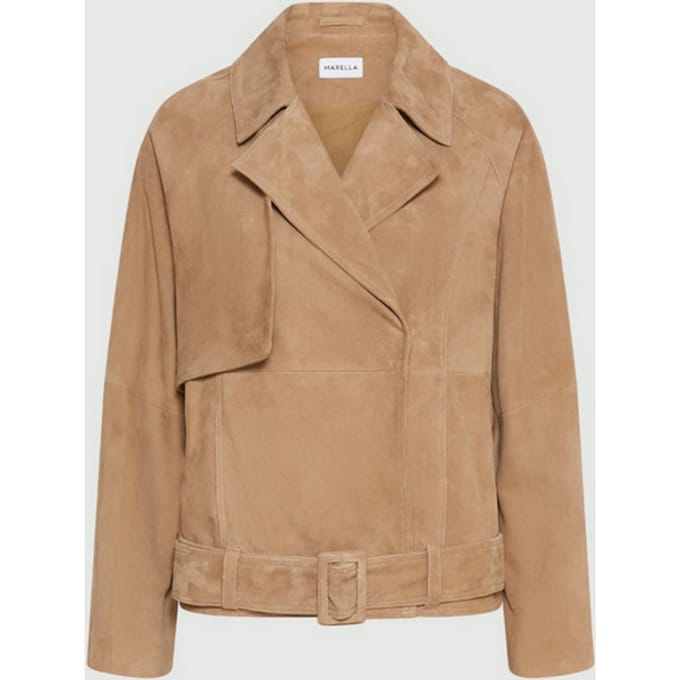 natuurlijke vrouw suede jas