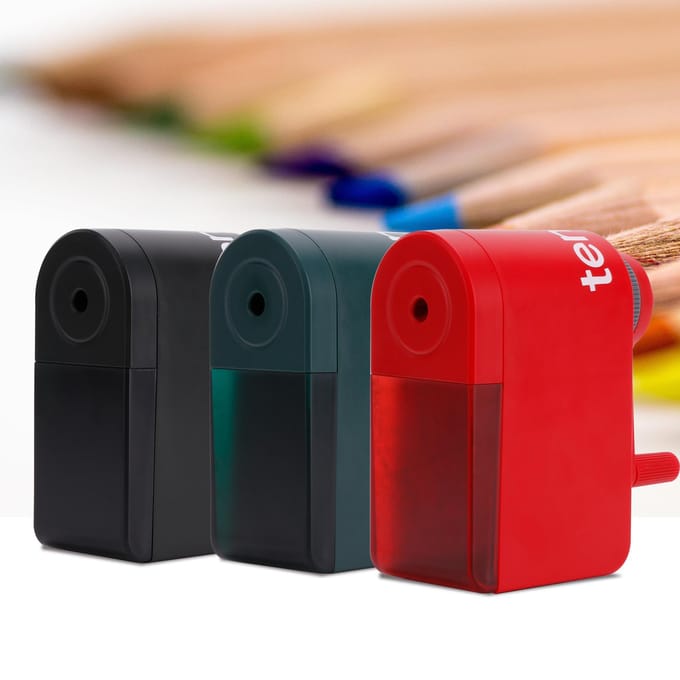 tenwin Handmatige puntenslijper Handslinger puntenslijper Verstelbare scherpte voor 6,5-8 mm potlood zwart