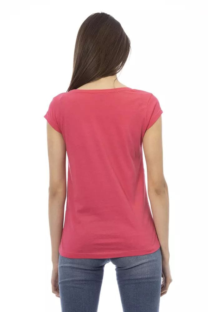 Rock T-shirt Bloemmotief Korte Mouw
