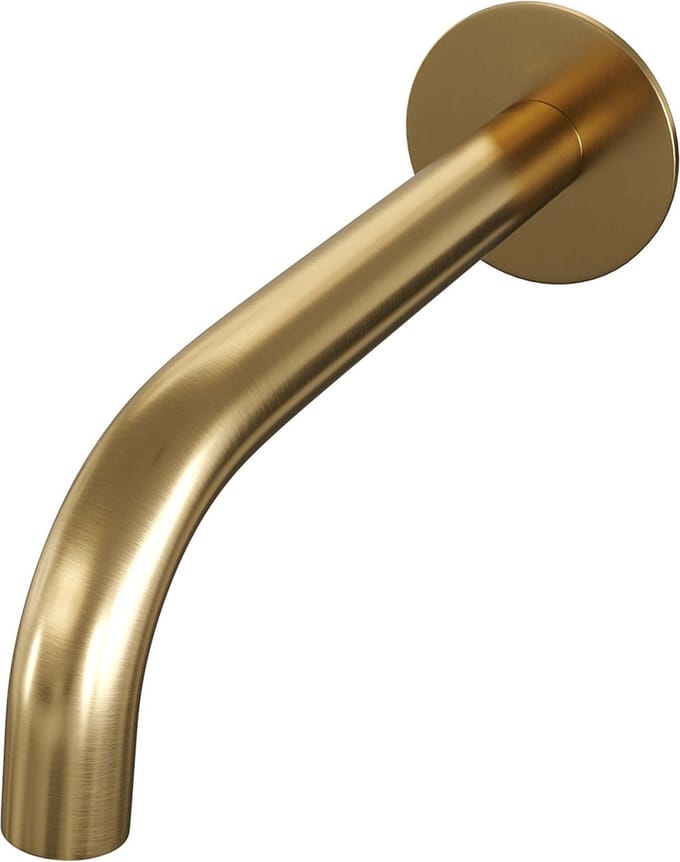 Brauer Gold Edition Baduitloop - gebogen uitloop 20cm - rozet - PVD - geborsteld goud