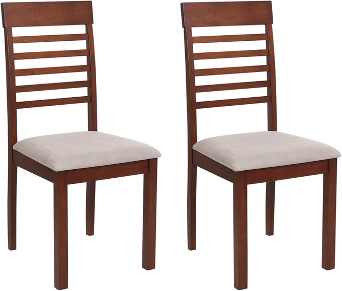 ORTLEY - Eetkamerstoel set van 2 - Taupe - Hout