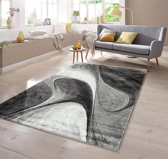 Flycarpets Kristal Modern Vloerkleed - 80x150cm - Grijs