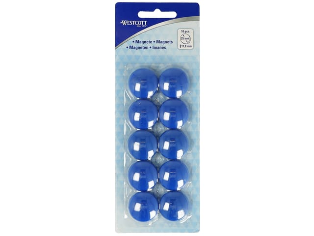 Westcott magneten - Ø 25x11,8mm - blauw - 10 stuks - AC-E10812