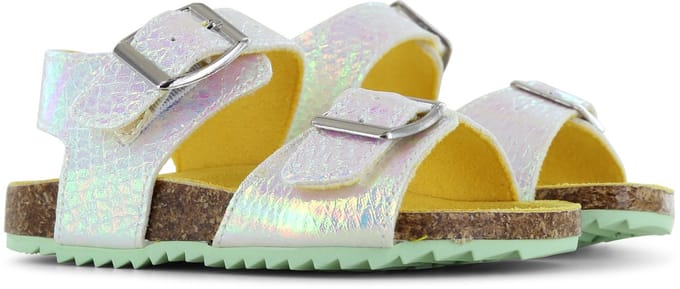Go Banana's Witte Sandaal - Sandalen Kind - Meisjes - Silver Pearl - Microfiber leer - Maat 25
