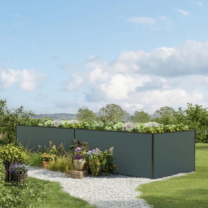 387 x 150 x 77 cm Moestuinbak Kingsize Daniela, Antraciet
