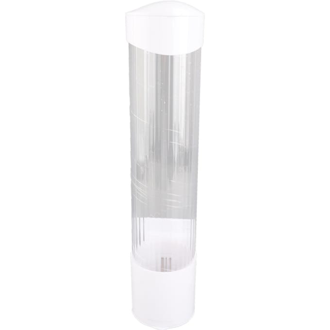 Stofdichte papieren bekerdispenser plastic houder 7,5 cm 50 bekers handige container white