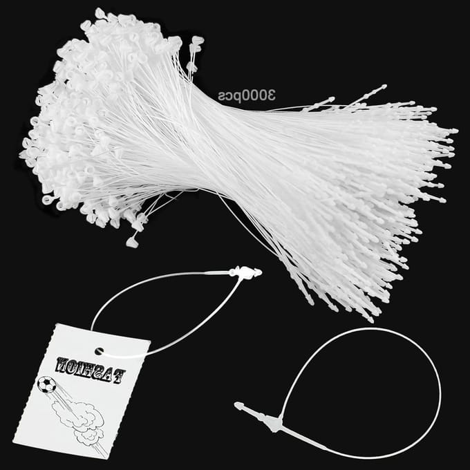 Solidchoice - 3000 Stuks Witte Veiligheidsdraad voor Labels en Prijsetiketten