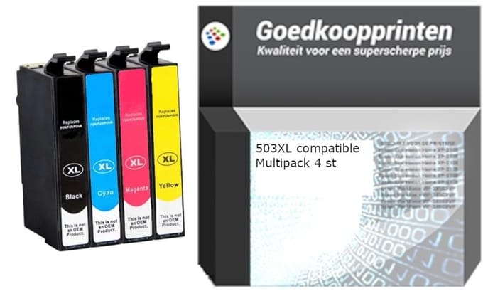 Huismerk Epson 503XL inkt cartridges 4-Kleuren Multipack (52 ml)