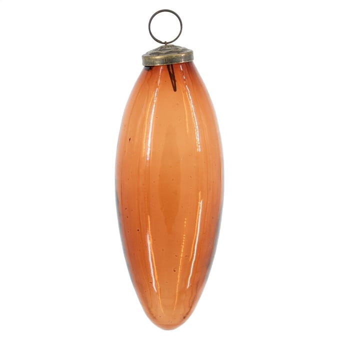 HomeBound by KY | Kerstbal XL glas amber | 15x15x15cm | kerstbal