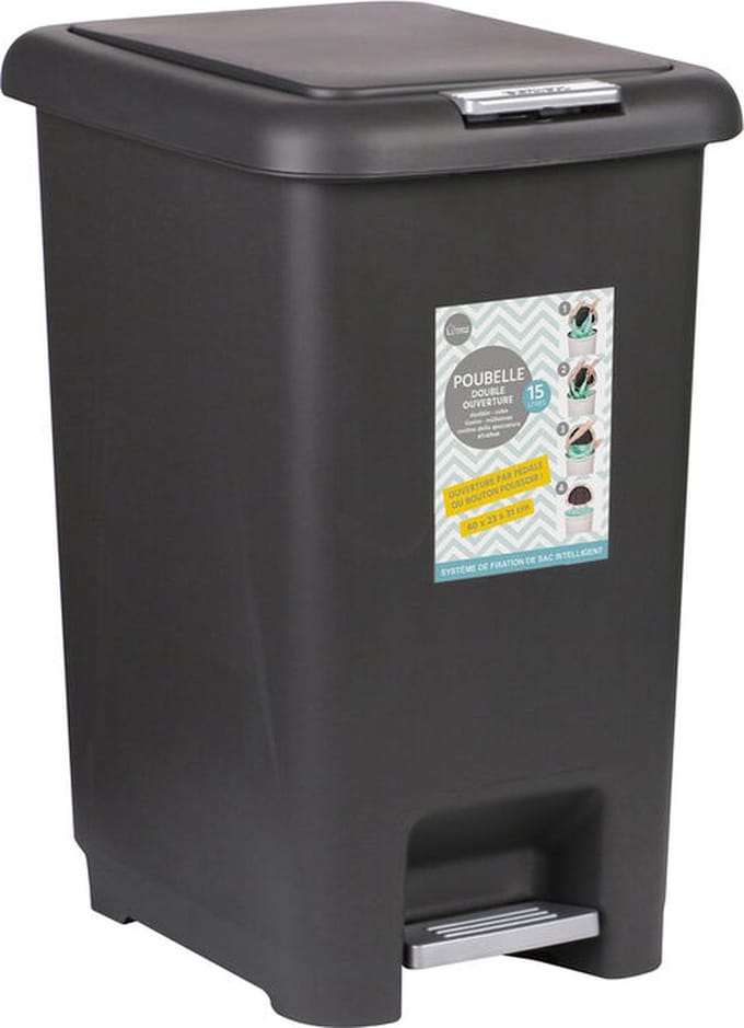 Zwarte pedaalemmer 15 L