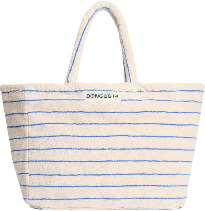 Bongusta Naram - Weekend Bag - strandtas - Moonbeam & Ultramarine (wit en blauw)